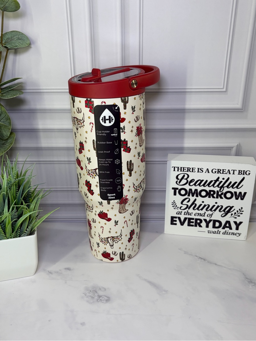 HydroJug Cowboy Christmas 32oz Sport BNWT